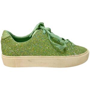 UGG Lace Up Chunky Sole Glitter Sneakers Light Green